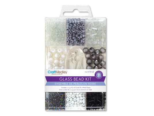Glass Bead Kits: 9-Comp Multi-Pack w/Cord+Clasps 70g E) Classic