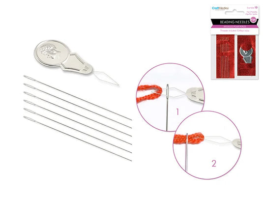 Beading/Jewelry Tool: #10 Beading Needles Hard w/Threader