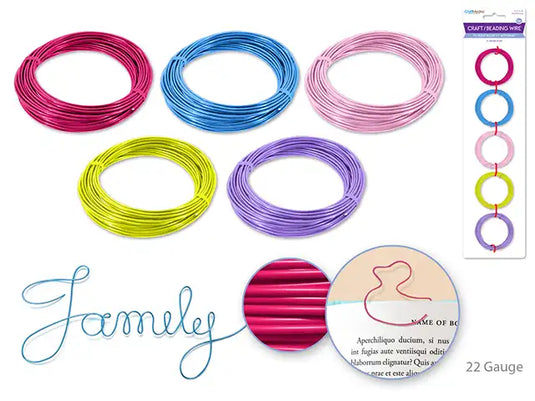 Craft/Beading Wire: 22g Pastels 4m