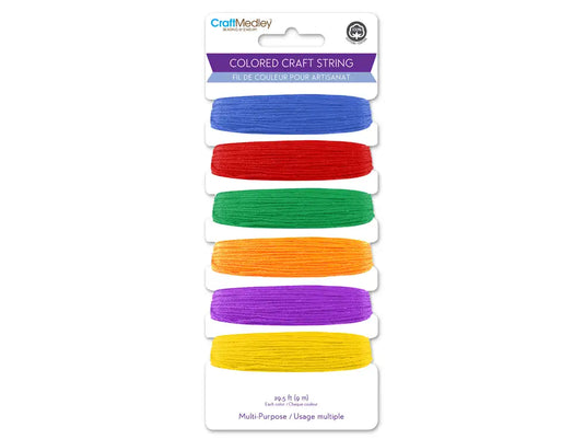Craft Medley: 59yds 100% Cotton Colored Craft String 29.5ft/Color G) Glamour