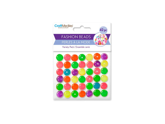 Plastic Fashion Beads: 42-45pc Multi-Packs D) Opaque Gloss