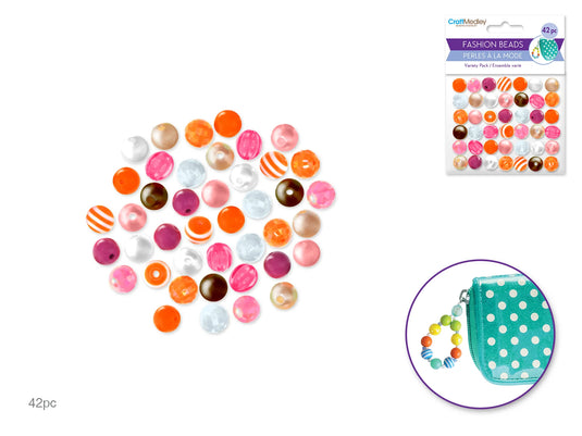 Plastic Fashion Beads: 42-45pc Posh Mix-Packs B) Fresh