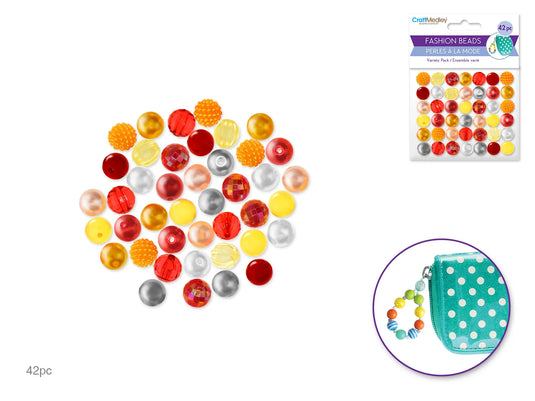 Plastic Fashion Beads: 42-45pc Posh Mix-Packs D) Tropicana