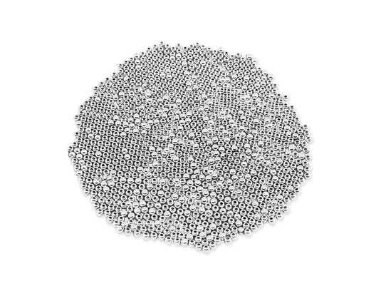 Metal Effect Beads: 4mm Luster Electroplated Round 30g C) Silver