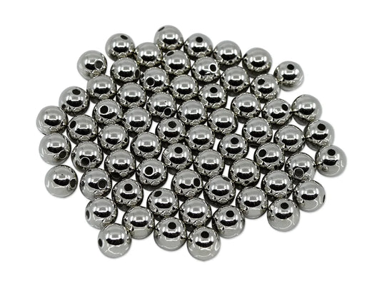Metal Effect Beads: 10mm Luster Electroplated Round 30g A) Titanium