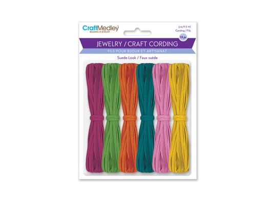 Jewelry/Craft Cord: Suede Look Asst x18m Fashion Collection