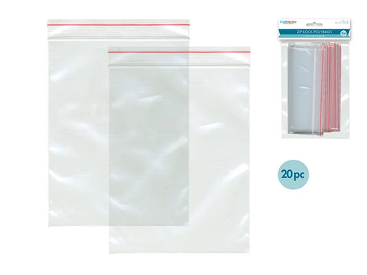 Craft Medley: Zipper-Seal Polybags 5"x7" 20pc