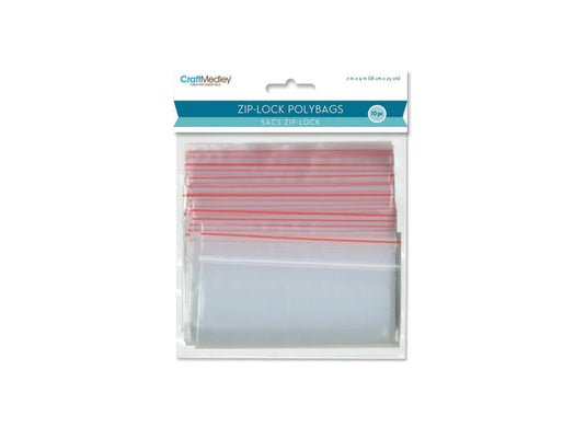 Craft Medley: Zipper-Seal Polybags 7"x9" 10pc