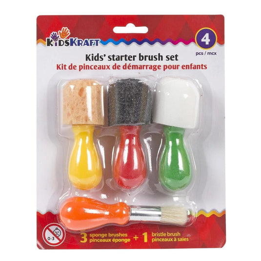 KidsKraft 4pc starter brush set 3 sponge brush/1 brush