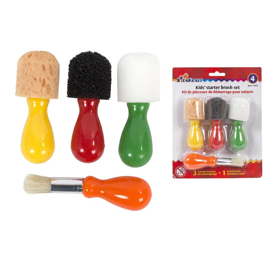 KidsKraft 4pc starter brush set 3 sponge brush/1 brush