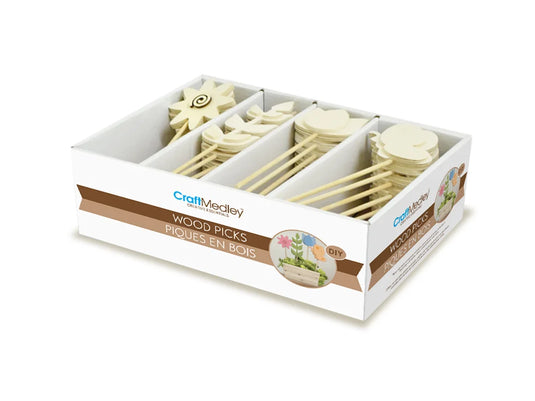 Wood Craft: 7.9" Deco Pic PDQ Asst 8eax4stl A) Spring Medley