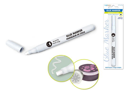 Craft Medley Glue: 2g Glue Marker Transparent B) Broad Tip