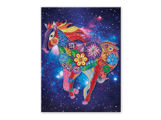 Craft Medley Kit: Diamond Painting Art Kit 12"x16" w/Gems+Tool+Tray C) Horse