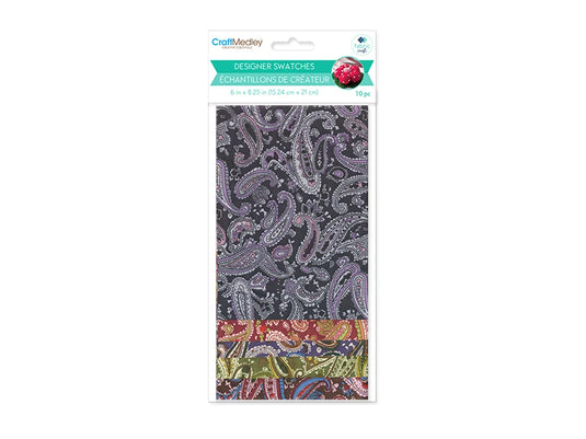 Fabric Craft: 6in x 8.25in Designer Swatches 10ct A5 C) Paisley