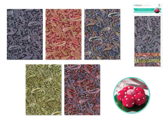 Fabric Craft: 6in x 8.25in Designer Swatches 10ct A5 C) Paisley