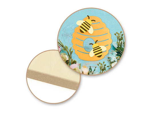 Wood Decor: 10" DIY Plaque 3D 7mm(T) L) Beehive