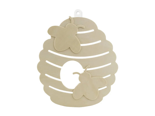 Wood Decor: 10" DIY Plaque 3D 7mm(T) L) Beehive