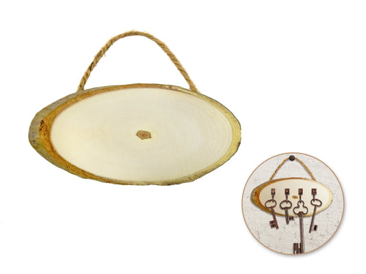 Craftwood: 18x8x0.9cm Oval Plaque w/Jute Cord