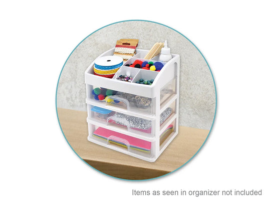 Craft Storage: 9.25x6.7x10.6" Drawer Desktop Organizer