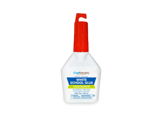 Craft Medley Glue: 250g White All-Purpose School Glue Hanger-Top Bottle
