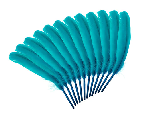Feather Craft: 8" Goose Feathers x12 B) Blue