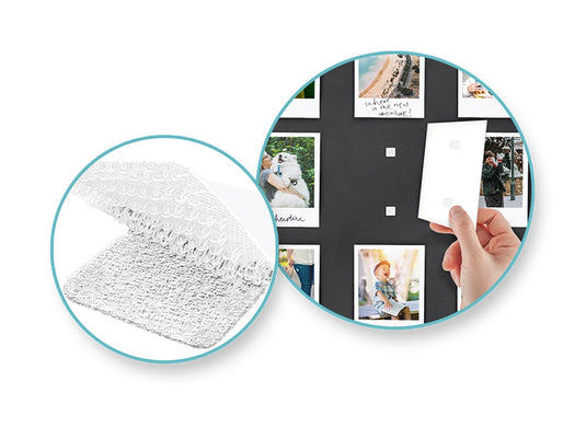 3D Hook & Loop Sticky Dots: 3/8" Square 64-pairs Dual-Adhesive