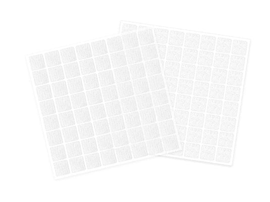3D Hook & Loop Sticky Dots: 3/8" Square 64-pairs Dual-Adhesive