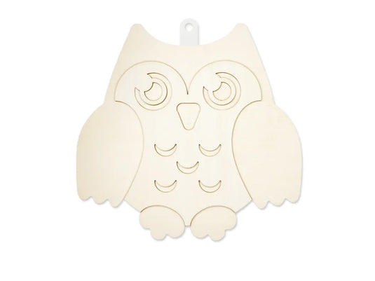 Wood Decor: 10" DIY Plaque 3D 7mm(T) I) Owl