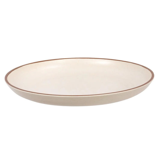 Luciano 10.7"Cream Matt Color Plate Color Rim,Bamboo Fiber, upc