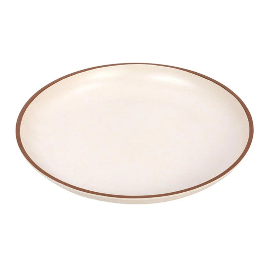 Luciano 10.7"Cream Matt Color Plate Color Rim,Bamboo Fiber, upc