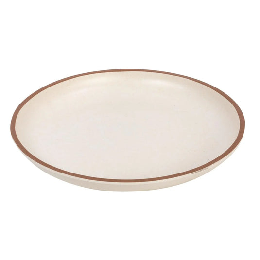 Luciano 8.3"Cream Matt Color Plate w/Color Rim,Bamboo Fiber, upc