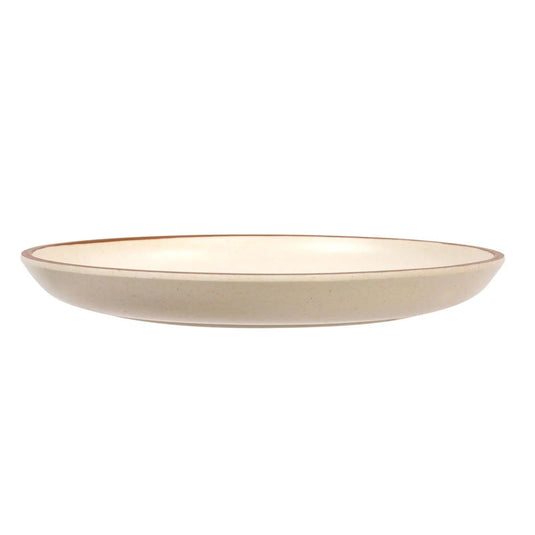 Luciano 8.3"Cream Matt Color Plate w/Color Rim,Bamboo Fiber, upc
