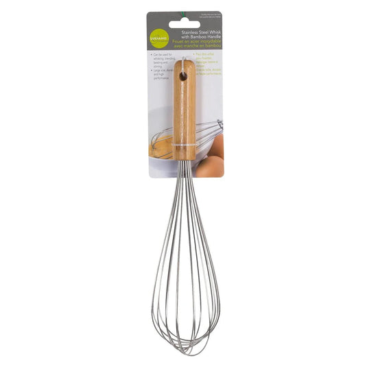L.Gourmet 12"L SS Whisk w/ Bamboo Handle, t.o.c.