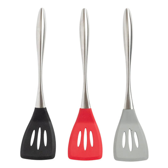 L.Gourmet Stainless Steel Silicone Slotted Turner,  t.o.c.(CP)