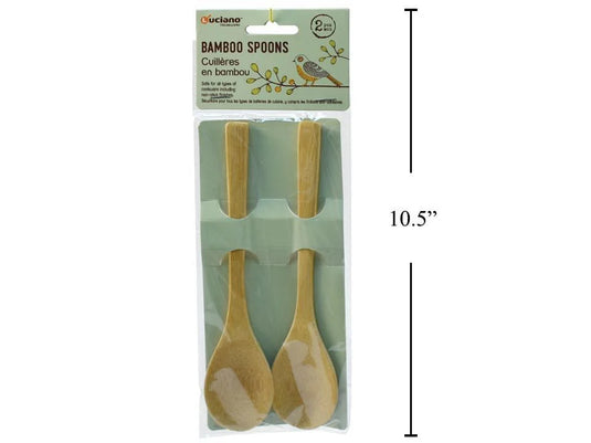 Luciano 2-pc Bamboo Spoon Set, 7.5"L, pbh w/ insert card