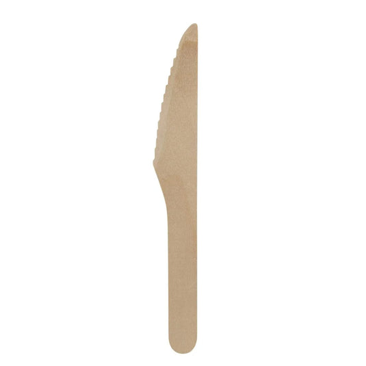 Luciano 20-pc 165mm Wooden Knife, Printed Ziplock Bag w/ Header