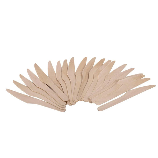 Luciano 20-pc 165mm Wooden Knife, Printed Ziplock Bag w/ Header