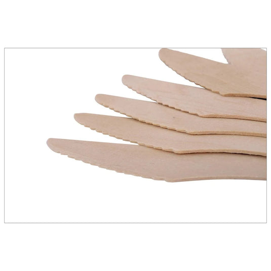 Luciano 20-pc 165mm Wooden Knife, Printed Ziplock Bag w/ Header