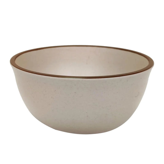Luciano 6"Cream Matt Color Bowl w/Color Rim, Bamboo Fiber,upc
