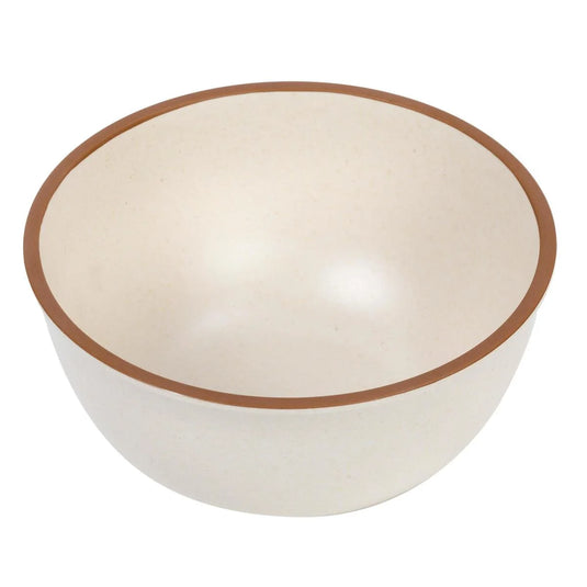 Luciano 6"Cream Matt Color Bowl w/Color Rim, Bamboo Fiber,upc
