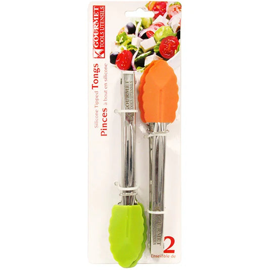 Tong Mini 2 PK Stainless Steel w/Silicone Tips