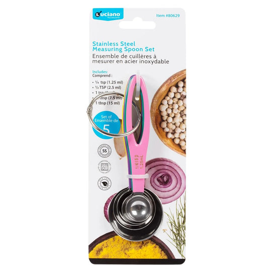 Luciano 5-pc S.S. Measuring Spoon Set w/ Colourful Handle, t.o.c.(CS)