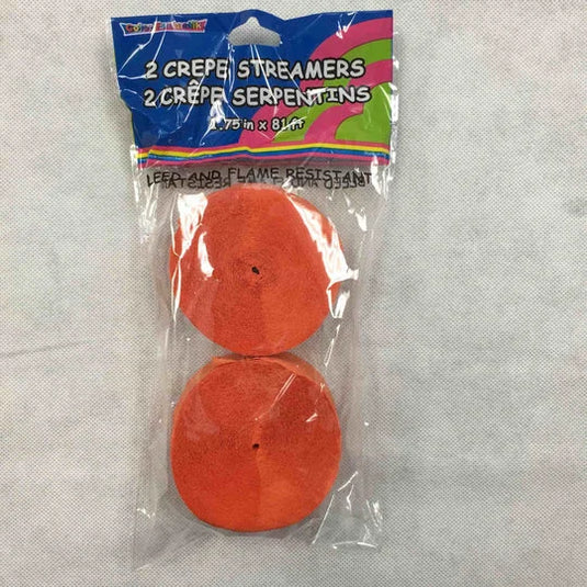 CREPE STREAMERS ORANGE 81ft