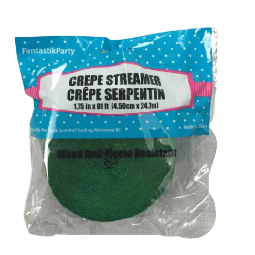 CREPE STREAMER HOLIDAY GREEN 81ft