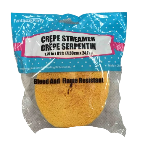 CREPE STREAMER CANARY YELLOW 81ft
