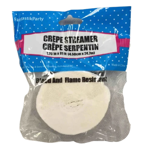 CREPE STREAMER SNOW WHITE 81ft