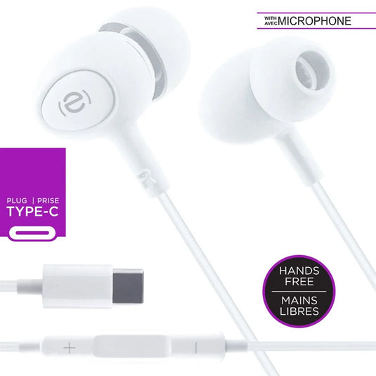 ESCAPE | HANDS-FREE EARPHONES WITH TYPE-C PLUG, WHITE