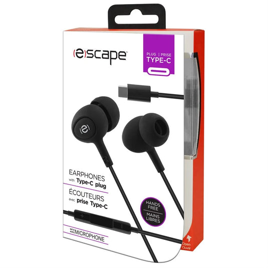 ESCAPE HANDS-FREE EARPHONES WITH TYPE-C PLUG, BLACK
