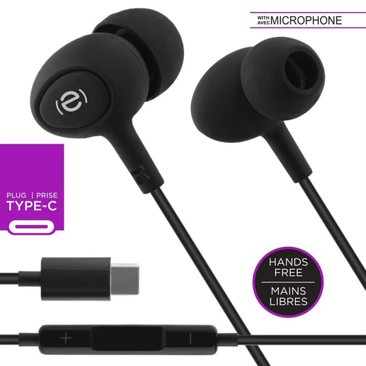 ESCAPE HANDS-FREE EARPHONES WITH TYPE-C PLUG, BLACK