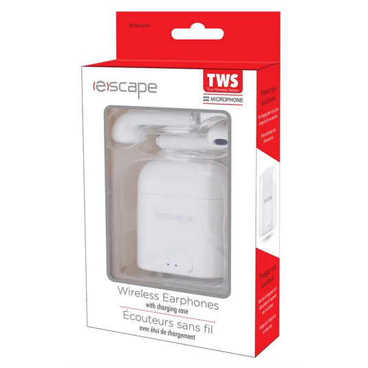 TWS WIRELESS STEROE EARPHONES WITH CHARGING STATION + MICROPHONE